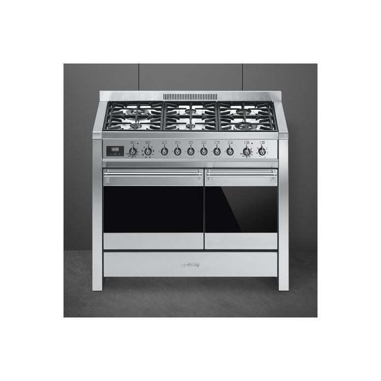 Smeg Opera 100cm Dual Fuel Range Cooker - Stainless Steel