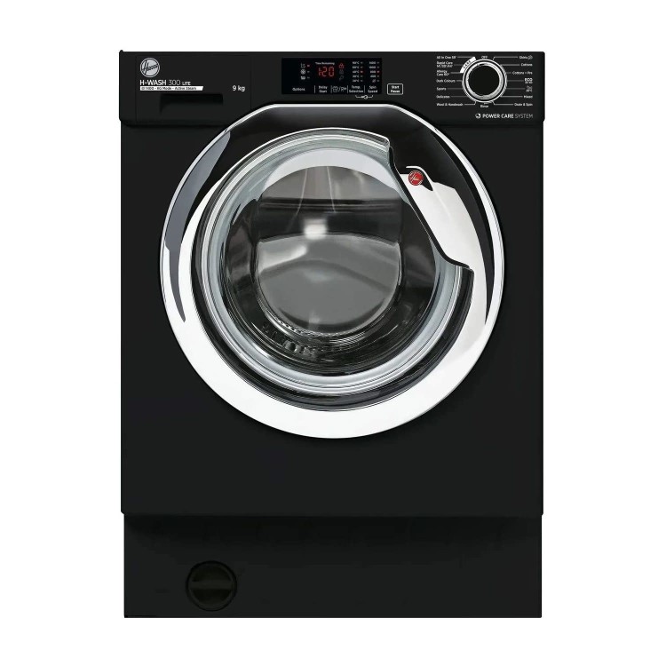 Refurbished Hoover H-Wash 300 Lite HBWS49D3ACBE Integrated 9KG 1400 Spin Washing Machine Black