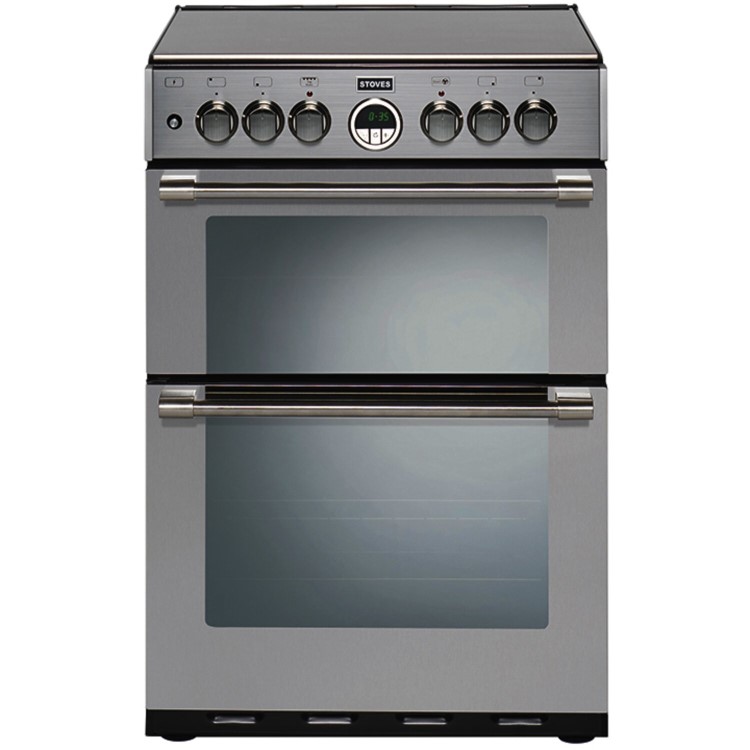 Refurbished Stoves Sterling 600DF 60cm Dual Fuel Mini Range Cooker Stainless Steel