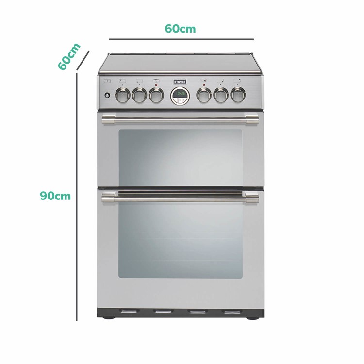 Refurbished Stoves Sterling 600DF 60cm Dual Fuel Mini Range Cooker Stainless Steel