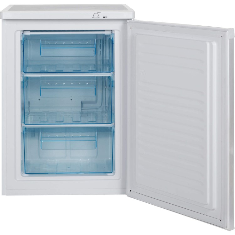 LEC U6014 60cm Wide Freestanding Upright Under Counter Freezer - White