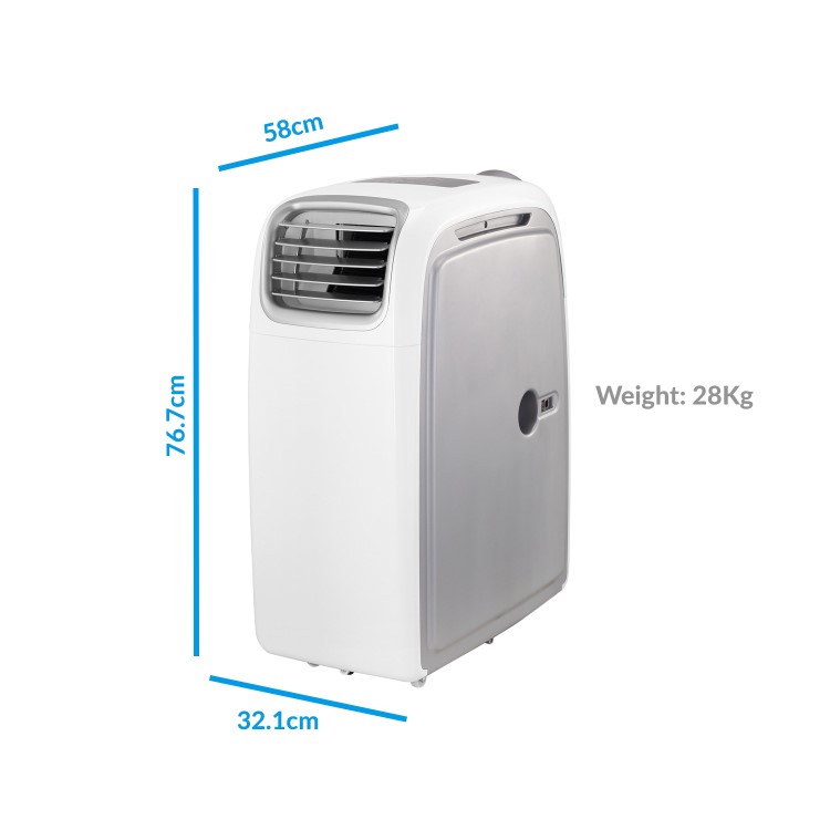 electriQ AirFlex 14000 BTU Smart Portable Air Conditioner with Heat Pump