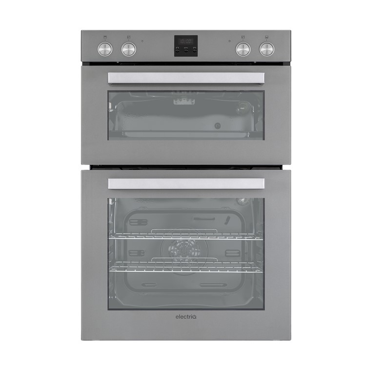 electriQ Electric Built In Double Oven - Lunar Grey