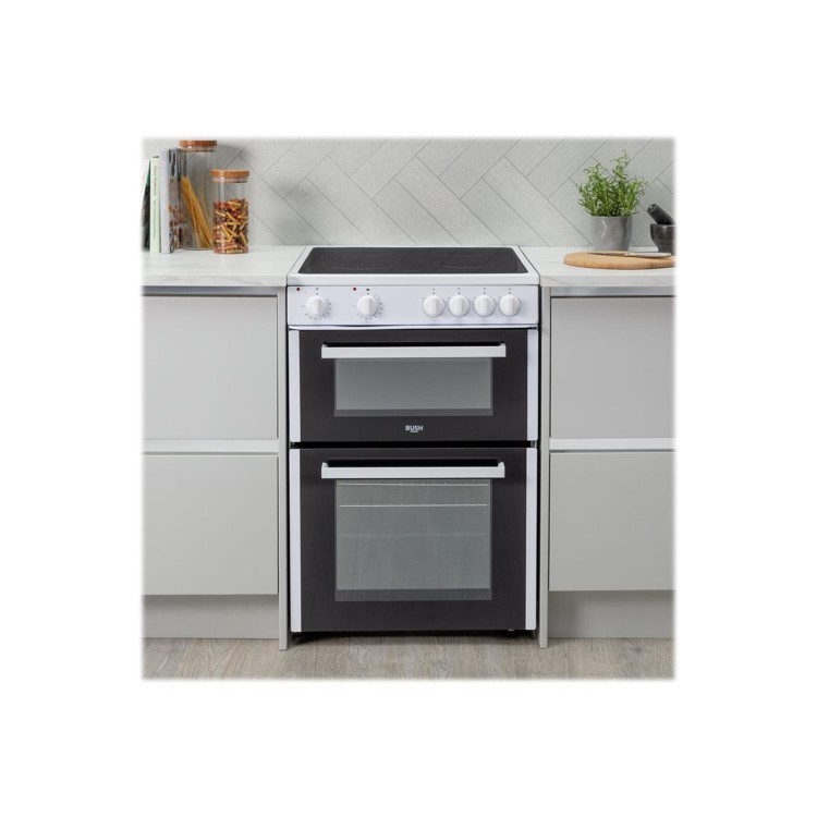 Refurbished Bush B60TCWX 60cm Twin Cavity Electric Cooker - White