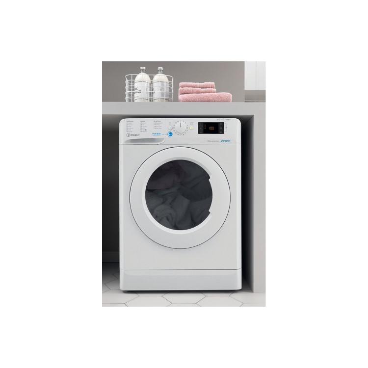 Refurbished Indesit BDE96436XWUKN Freestanding 9/6KG 1400 Spin Washer Dryer White