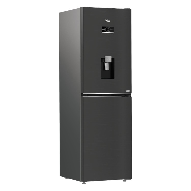 Refurbished Beko CNG5692DVPZ Freestanding 317 Litre 50/50 Frost Free Fridge Freezer with Water Dispenser Black