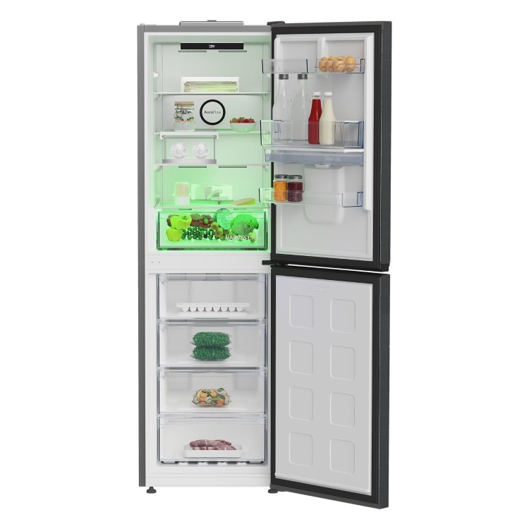 Refurbished Beko CNG5692DVPZ Freestanding 317 Litre 50/50 Frost Free Fridge Freezer with Water Dispenser Black