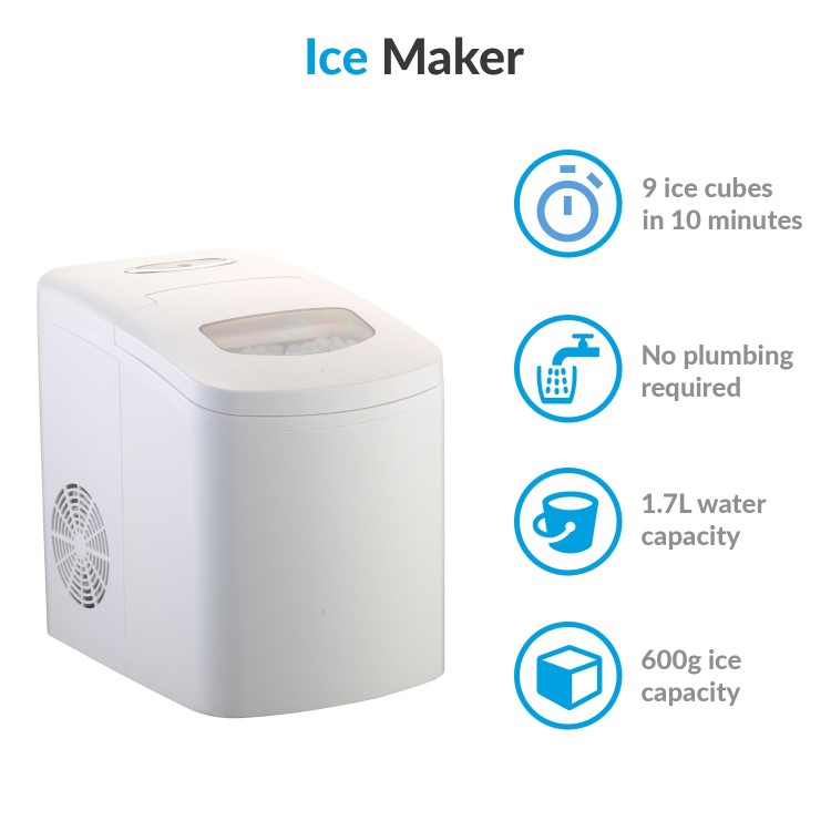 electriQ Countertop Ice Maker in White