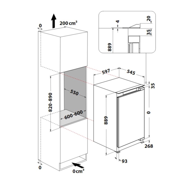 Hotpoint 91 Litre Integrated Under Counter Freezer