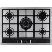 Refurbished CDA HG7351SS 70cm 5 burner Gas Hob with Wok Burner Stainless Steel