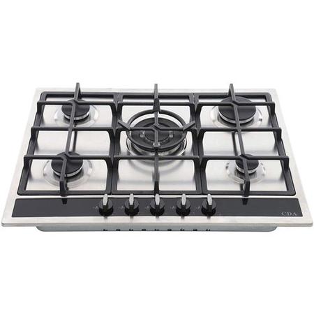 Refurbished CDA HG7351SS 70cm 5 burner Gas Hob with Wok Burner Stainless Steel