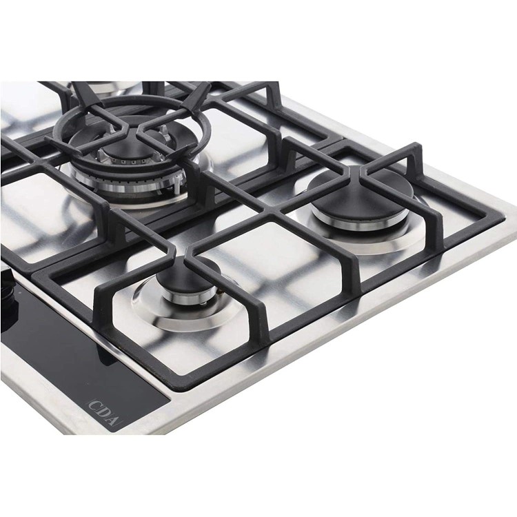 Refurbished CDA HG7351SS 70cm 5 burner Gas Hob with Wok Burner Stainless Steel