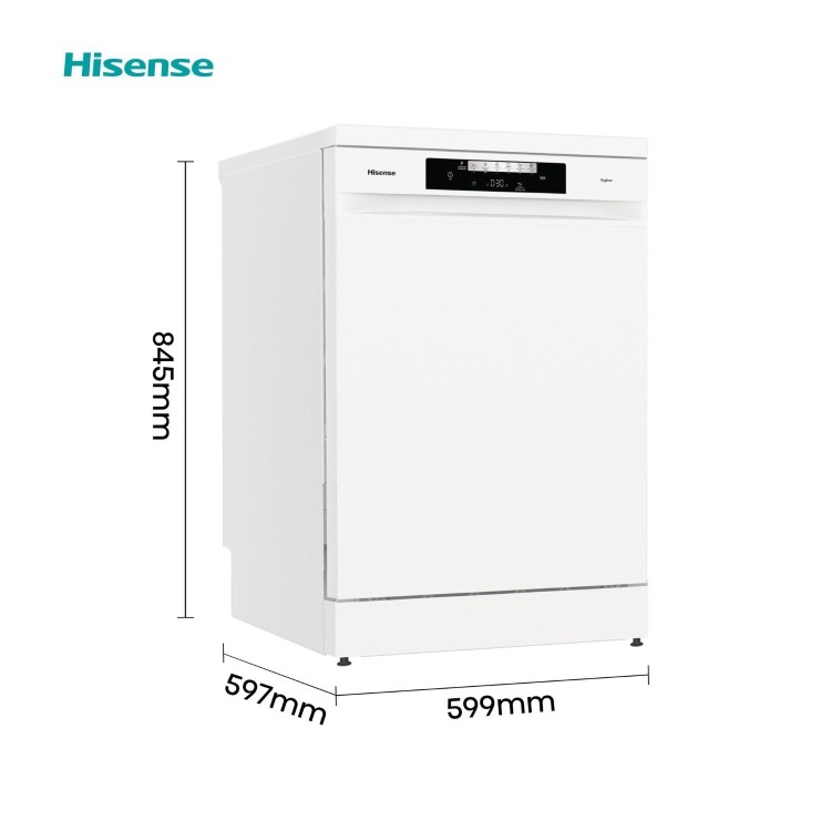 Refurbished Hisense HS642D90WUK 14 Place Freestanding Dishwasher White