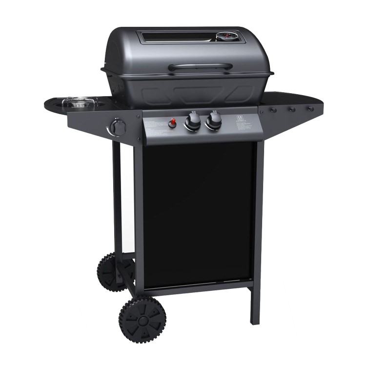 Boss Grill Louisiana - 2 Burner Gas BBQ Grill with Side Burner - Black