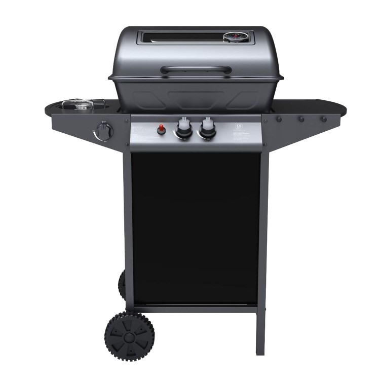 Boss Grill Louisiana - 2 Burner Gas BBQ Grill with Side Burner - Black