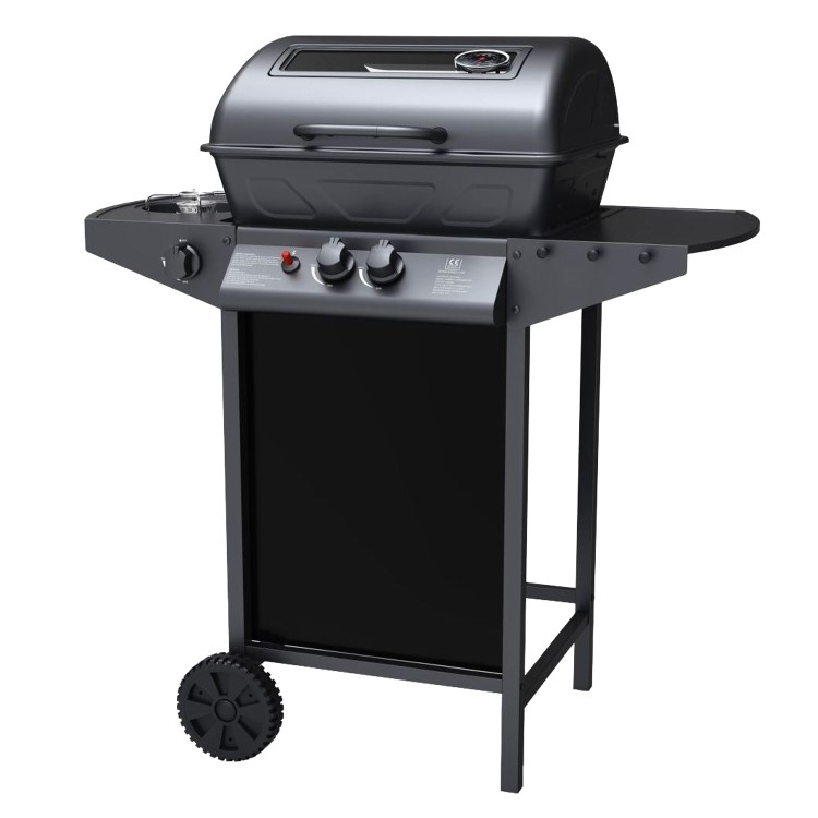 Boss Grill Louisiana - 2 Burner Gas BBQ Grill with Side Burner - Black