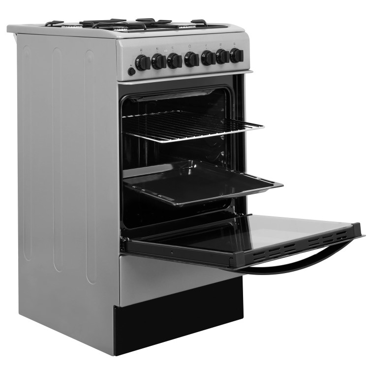 Indesit 50cm Dual Fuel Cooker - Grey