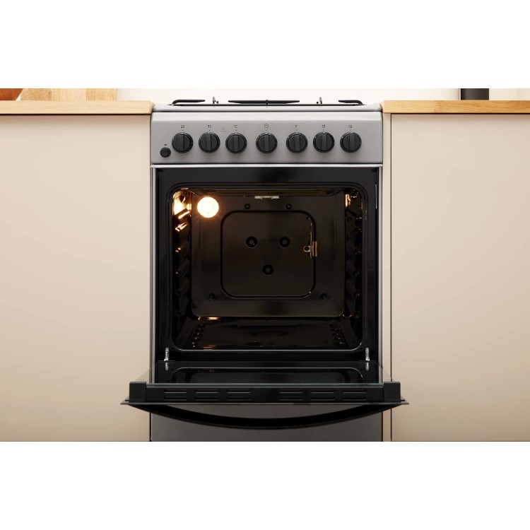 Indesit 50cm Dual Fuel Cooker - Grey