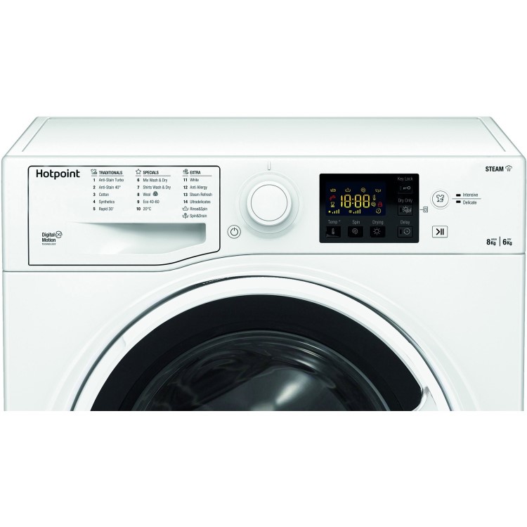 Refurbished Hotpoint Futura NDB8635WUK Freestanding 8/6KG 1400 Spin Washer Dryer White