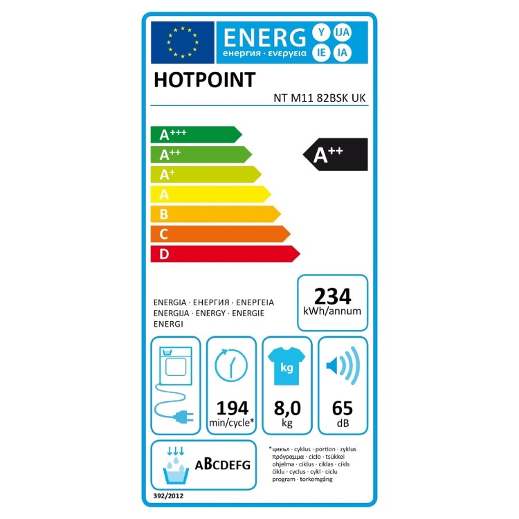 Hotpoint Crease Care 8kg Heat Pump Tumble Dryer - Black