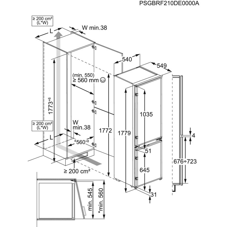 AEG 5000 Series 271 Litre 70/30 Integrated Fridge Freezer