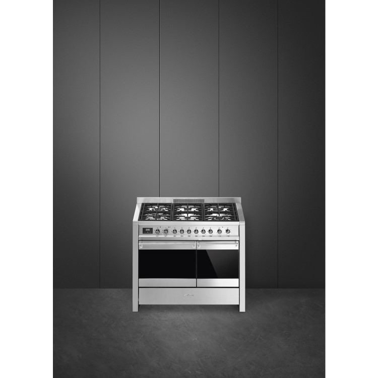 Smeg Opera 100cm Dual Fuel Range Cooker with Pyrolytic Function - Stainless Steel