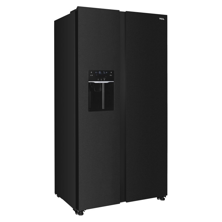 Refurbished TCL RC513SBE0UK Freestanding 513 Litre Frost Free American Fridge Freezer with Water Dispenser Black Stainless Steel