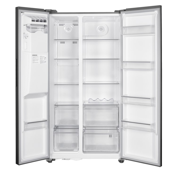 TCL 513 Litre Side-By-Side American Fridge Freezer with Water Dispenser - Stainless Steel