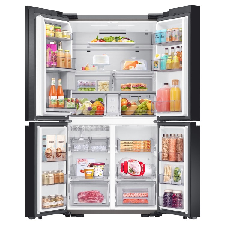 Samsung Bespoke 647 Litre Four Door American Fridge Freezer with Beverage Centre - Black