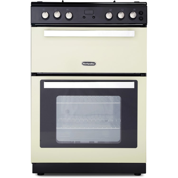 Montpellier RMC61GOC 60cm Mini Range Double Oven Gas Cooker in Cream