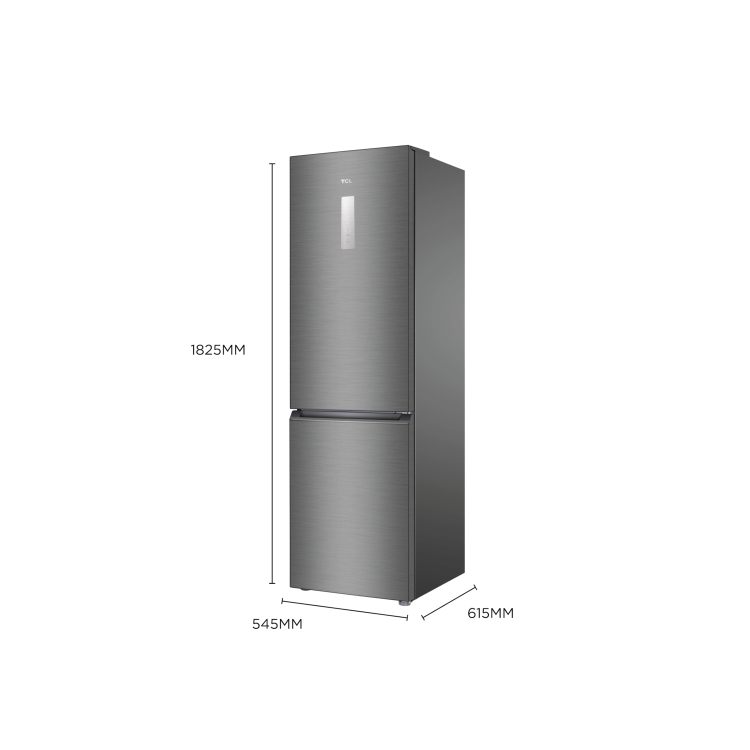 TCL 282 Litre 70/30 Freestanding Fridge Freezer - Stainless Steel