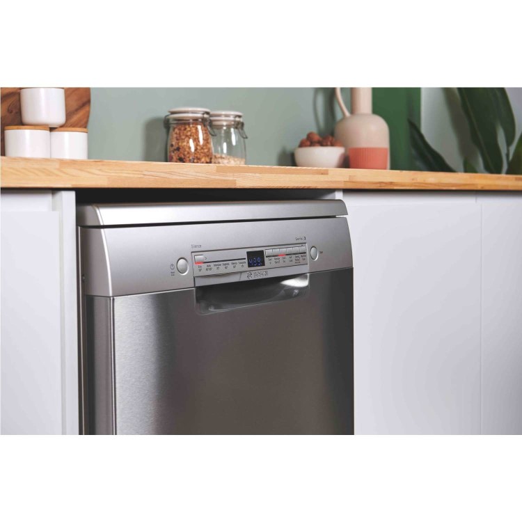 Bosch Series 2 Freestanding Dishwasher - Smart Wi-Fi, D-Rated, Stainless steel