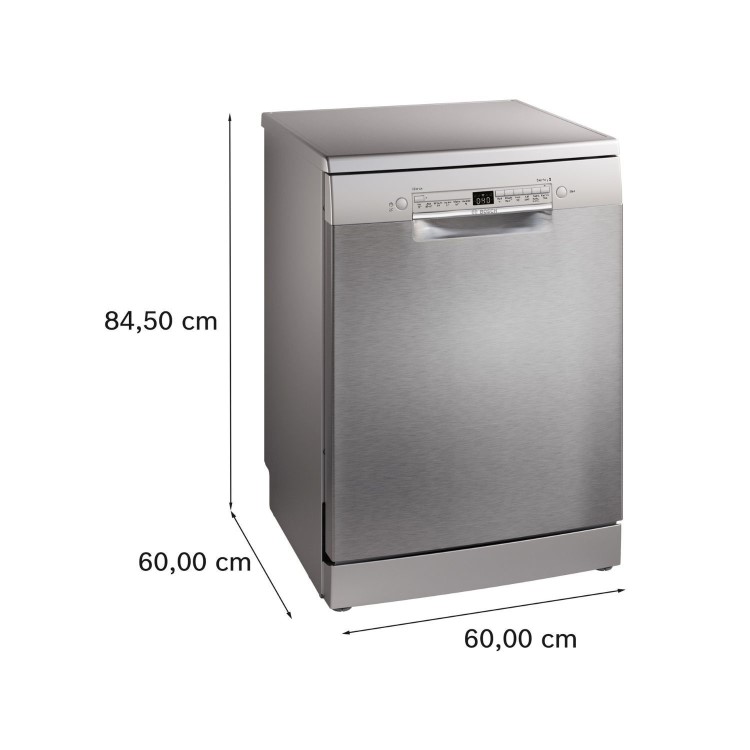 Bosch Series 2 Freestanding Dishwasher - Smart Wi-Fi, D-Rated, Stainless steel