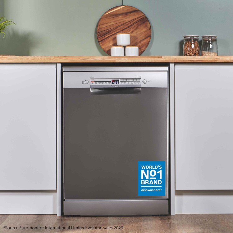 Bosch Series 2 Freestanding Dishwasher - Smart Wi-Fi, D-Rated, Stainless steel