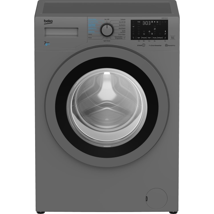 Refurbished Beko WDER7440421S Freestanding 7/4KG 1400 Spin Washer Dryer Silver