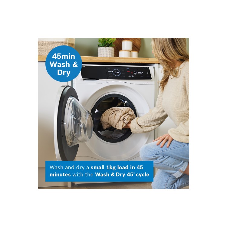 Bosch Series 8 i-Dos 10.5kg Wash 6kg Dry 1400rpm Washer Dryer - White