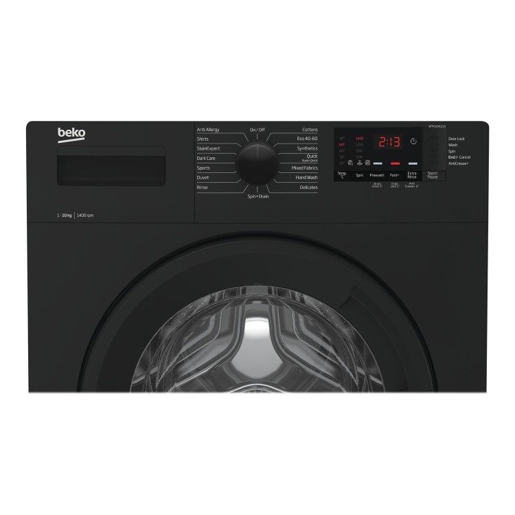 Refurbished Beko WTK104121A Smart Freestanding 10KG 1400 Spin Washing Machine Black