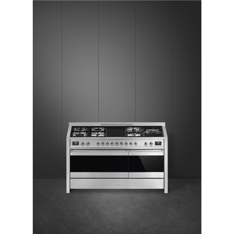 Smeg Opera 150cm Dual Fuel Range Cooker with Electric Griddle - Stainless Steel