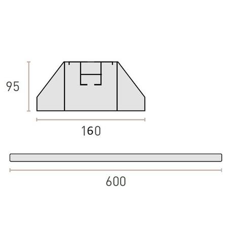 ACBFS600AR  Anti-Vibration Noise Reduction Rubber Floor Stand Base Set for Air Conditioner Unit / Heat Pump up to 400 kg 600mm length