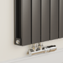 Eco Eleganza Midnight Black Horizontal Flat Designer Aluminium Radiator 600x975mm Double Panel 3973 BTU