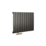 Eco Eleganza Midnight Black Horizontal Flat Designer Aluminium Radiator 600x750mm Single Panel 2302 BTU