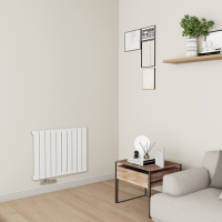 Eco Eleganza White Horizontal Flat Designer Aluminium Radiator 600x750mm Single Panel 2302 BTU