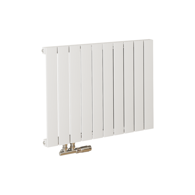 Eco Eleganza White Horizontal Flat Designer Aluminium Radiator 600x750mm Single Panel 2302 BTU