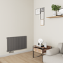 Eco Eleganza Anthracite Horizontal Flat Designer Aluminium Radiator 600x975mm Single Panel 2992 BTU