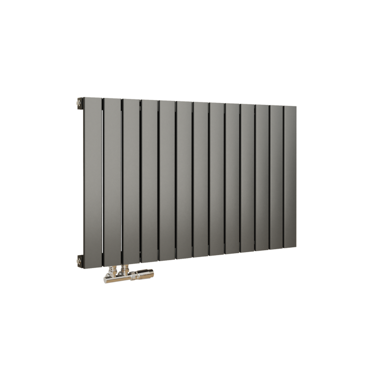 Eco Eleganza Anthracite Horizontal Flat Designer Aluminium Radiator 600x975mm Single Panel 2992 BTU