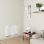 Eco Eleganza White Horizontal Flat Designer Aluminium Radiator 600x975mm Single Panel 2992 BTU