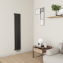 Eco Eleganza Midnight Black Vertical Flat Designer Aluminium Radiator 1600x300mm Single Panel 2036 BTU