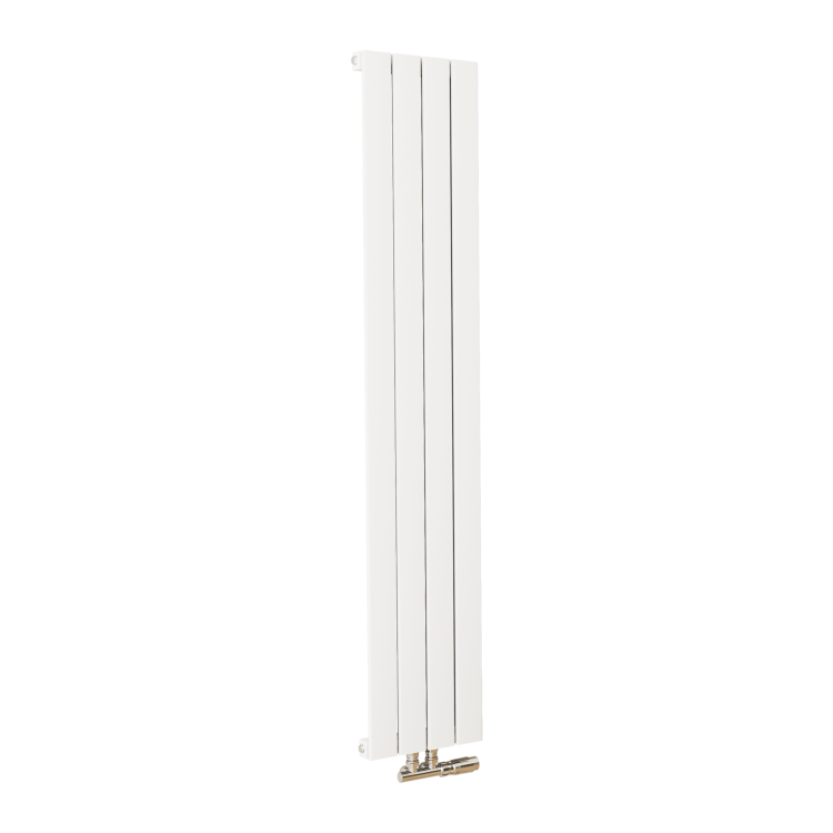 Eco Eleganza White Vertical Flat Designer Aluminium Radiator 1600x300mm Single Panel 2036 BTU