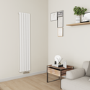 Eco Eleganza White Vertical Flat Designer Aluminium Radiator 1800x375mm Single Panel 2823 BTU