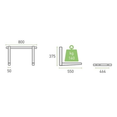 ACWALLBKTLP electriQ Air Conditioner outdoor unit Wall Mount Brackets - all models Up to 140kg - pre-assembled